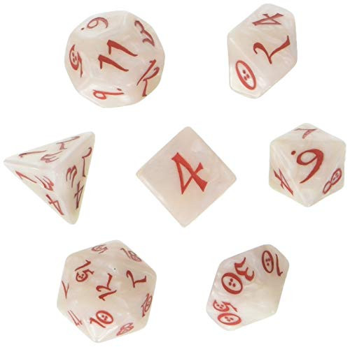 Q Workshop Classic RPG Pearl & Red Dice Set