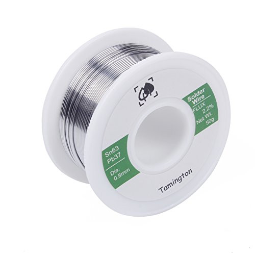 Solder Wire Sn63 Pb37 with Rosin Core for Electrical Soldering 50g (0.8 mm) by TAMINGTON