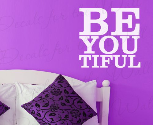 Beautiful Be You Tiful - Love Mirror - Wall Decal Lettering Art - Vinyl Quote Sticker Decoration - Mural Graphic Decor Saying