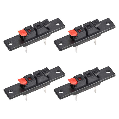uxcell 2 Way Spring Speaker Terminal Clip Push Release Connector Cable Terminals Strip Block WP2-35 4Pcs
