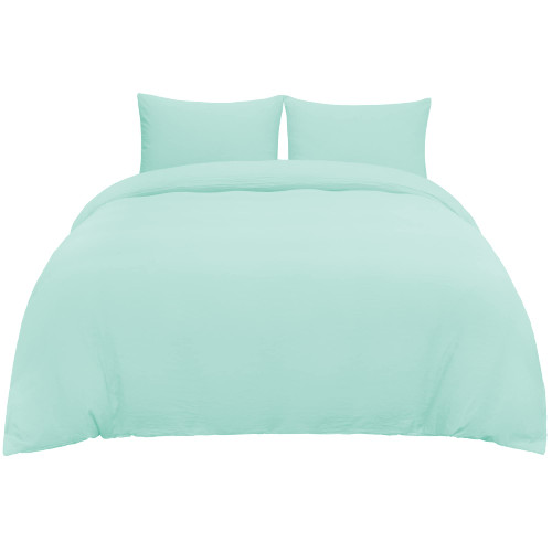 PiccoCasa 3 Pieces King Aqua Blue Duvet Cover Set, Soft Comforter Cover Set(1 Duvet Cover + 2 Pillowcases) Breathable Bedding Quilt Cover Sets with Zipper Closure & Corner Ties