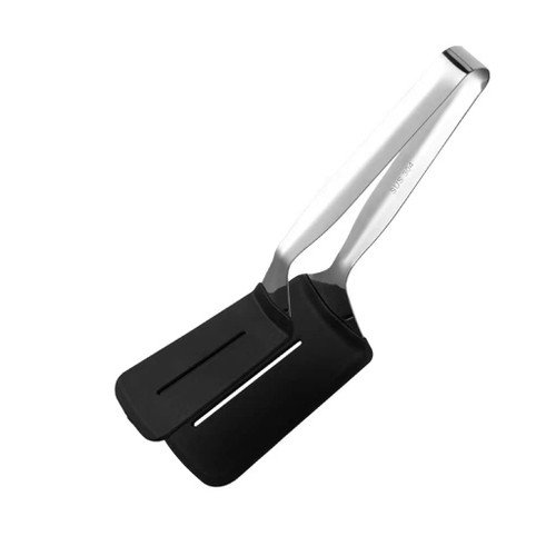 Jrsoul He Silicone Kitchen Tongs, Premium Stainless Steel Barbecue Clamp Multipurpose BBQ Clamp Spatula for Gripper Bread Clip/Fried Steak Clamp/Flipping Fish/Beefsteak Turner Flipper