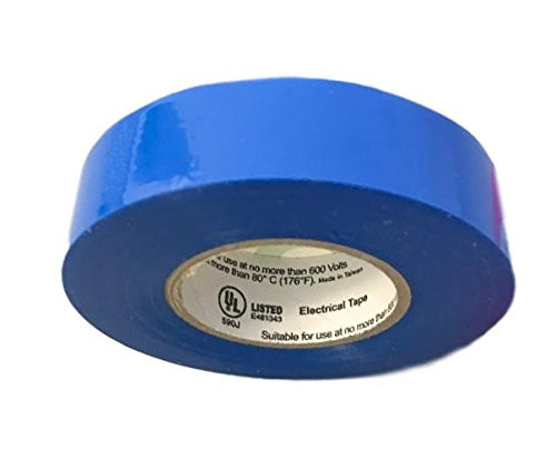 Protak Color Electrical Tape, 3/4" width x 60' length, PVC 7mil, 1 Roll (Blue)