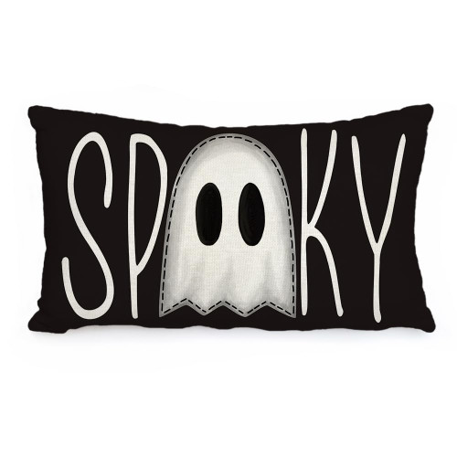 AACORS Halloween Pillow Cover 12X20 Inch Ghost Spooky Decoration Holiday Autumn Farmhouse Pillow Case Decor for Home Sofa Couch