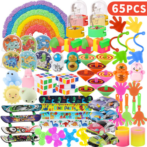 soi-meme 65 Pcs Party Favors Carnival Treasure Box Toys Classroom Prizes Small Mini Bulk Gifts Toys Pinata Easter Basket Stuffers for Kids Boys Girls , Goodie Bags Fillers for Kids Birthday Party