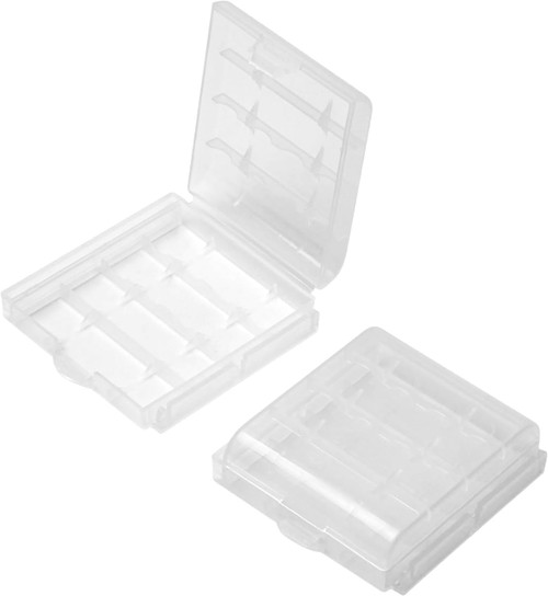 Bettomshin 4 x AA/AAA Battery Storage Case Holder Organizer Box Transparent 2Pcs