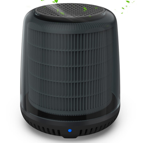 Small Air Purifier for Bedroom, LIKEMIC H13 True HEPA Air Purifiers for Pets, Dust Removing Air Purifier Ionizer, Low Noise, Effectively Clean 99.97% of Dust, Smoke, Pets Dander, Pollen (Gray)