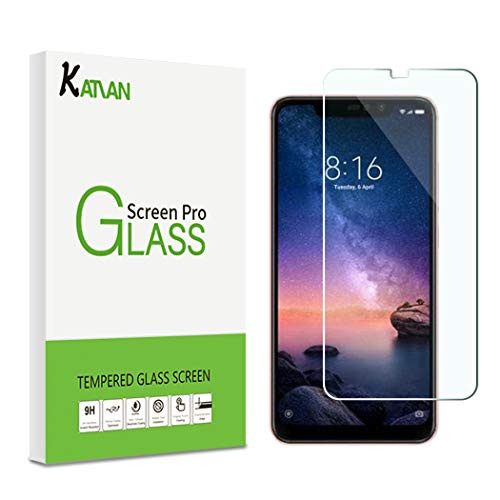[2 Pack] Xiaomi Redmi Note 6 Pro Screen Protector, KATIAN HD Protector [Anti-Scratch] [No-Bubble] [Case-Friendly], 9H Tempered Glass Screen Film for Xiaomi Redmi Note 6 Pro