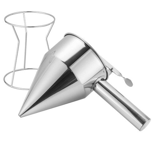 AMGSH 1200ML/5Cup/40.5OZ Stainless Steel Pancake Batter Dispenser, Piston Funnel Dispenser with Stand Detachable Handle for Takoyaki Baking Cake Desserts AMGSH 1200ML/5Cup/40.5OZ Stainless Steel Pancake Batter Dispenser, Piston Funnel Dispenser with Stand Detachable Handle for Takoyaki Baking Cake Desserts