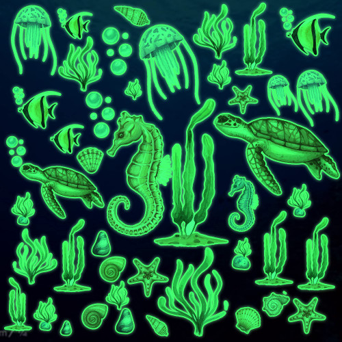 Amaonm Removable Glow in The Dark Ocean Grass Coral Wall Sticker Glowing Under The Sea Animals Wall Decal Peel and Stick Luminous Art Decor Decals for Kids Baby Boy and Girl Bedroom Nursery Bathroom Amaonm Removable Glow in The Dark Ocean Grass Coral Wall Sticker Glowing Under The Sea Animals Wall Decal Peel and Stick Luminous Art Decor Decals for Kids Baby Boy and Girl Bedroom Nursery Bathroom