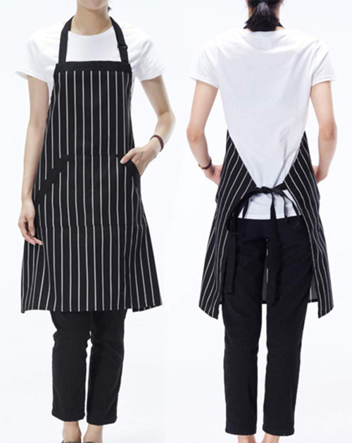 Hyzrz Chef Apron Kitchen Adult Adjustable Black Apron Baker Costume Kitchen with Pockets Aprons for Men and Women