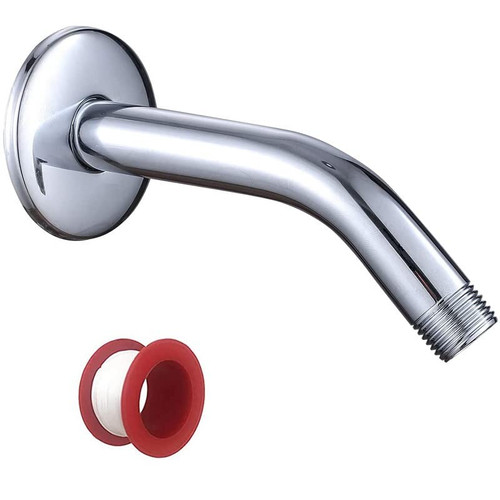UTEIWF Shower Arm 6 Inch with Flange and Teflon Tape 304 Stainless Steel Shower Head Extension Extender Pipe Arm Wall-Mounted Chrome Finish UTEIWF Shower Arm 6 Inch with Flange and Teflon Tape 304 Stainless Steel Shower Head Extension Extender Pipe Arm Wall-Mounted Chrome Finish