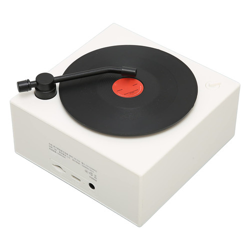 Bluetooth Speaker, X10 Record Player Style Bluetooth Speaker with Bluetooth AUX Memory Card Input Modes, Old Fashioned Classic Style Bluetooth Speaker (White)