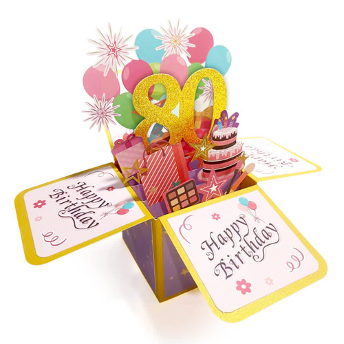 Asmallgf Happy 80th Birthday Pop Up Card for Women Men, Wonderful 80 Year Old Gift for Him Her, Colorful 80 Bday 3D Card for Grandma Grandpa, Best 80 Birthday Gift Idea for Friend Asmallgf Happy 80th Birthday Pop Up Card for Women Men, Wonderful 80 Year Old Gift for Him Her, Colorful 80 Bday 3D Card for Grandma Grandpa, Best 80 Birthday Gift Idea for Friend