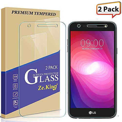 [2-Pack] LG X Power 2 Tempered Glass Screen Protector, Zeking 0.33mm 2.5D Edge 9H Hardness [Anti Scratch][Anti-Fingerprint] Bubble Free, Lifetime Replacement Warranty