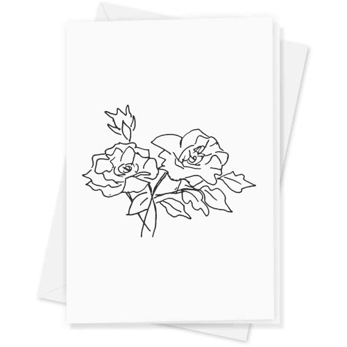 Azeeda Large (A4) 'Roses' Blank Greeting Card (GC00049024)