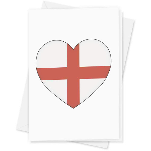 Azeeda Large (A4) 'England Flag Love Heart' Blank Greeting Card (GC00049082)