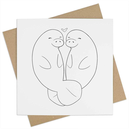 Azeeda 'Love Manatees' Blank Greeting Card (GC00049861)
