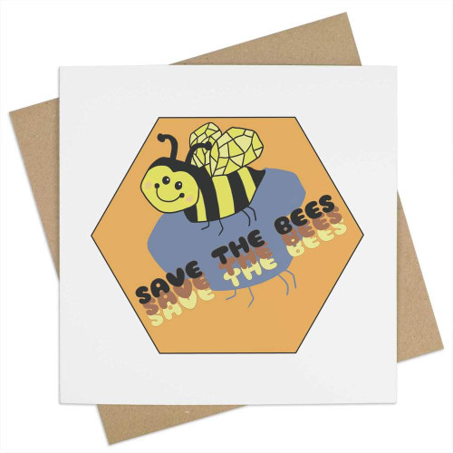 Azeeda 'Save Bees' Blank Greeting Card (GC00050487)