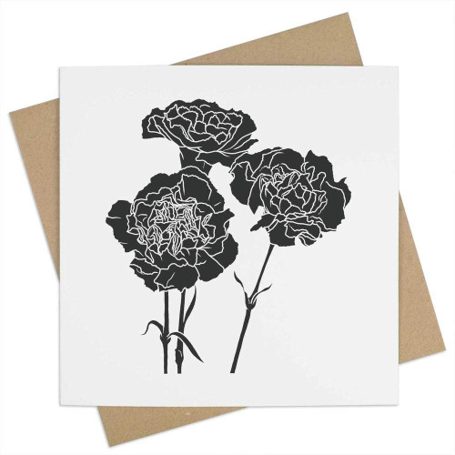 Azeeda 'Carnation Flowers' Blank Greeting Card (GC00051033)