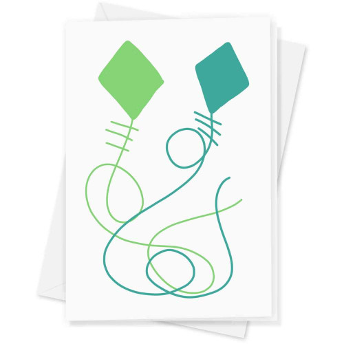 Azeeda Large (A4) 'Kites dancing in the wind ' Blank Greeting Card (GC00051758)