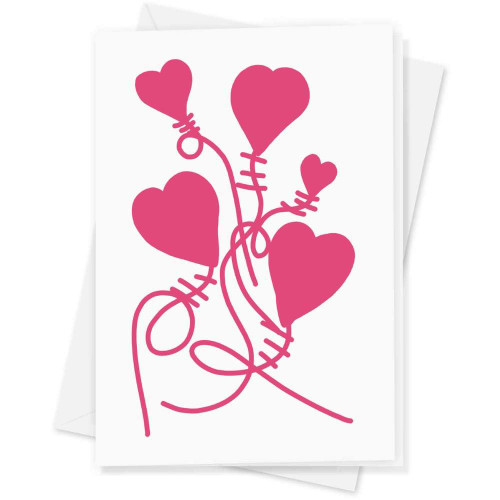 Large (A4) 'Hearts floating ' Blank Greeting Card (GC00051842)
