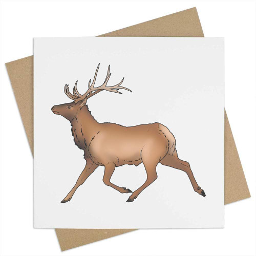 Azeeda 'Running Reindeer' Blank Greeting Card (GC00051925)