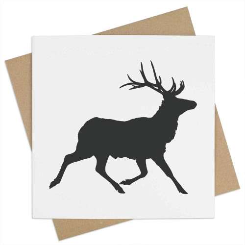 Azeeda 'Running Reindeer Silhouette' Blank Greeting Card (GC00051927)
