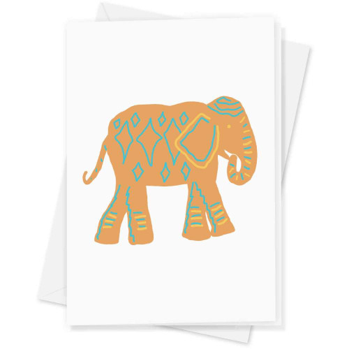 Azeeda Large (A4) 'Painted regal elephanted' Blank Greeting Card (GC00052054)