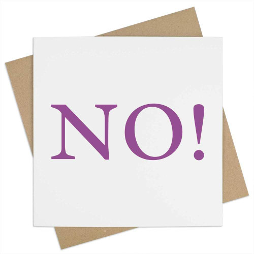 Azeeda 'No! Purple Text' Blank Greeting Card (GC00052209)