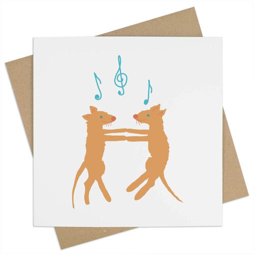 Azeeda 'Dancing mice ' Blank Greeting Card (GC00052653)
