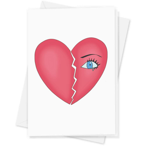 Azeeda Large (A4) 'Broken Heart' Blank Greeting Card (GC00053308)