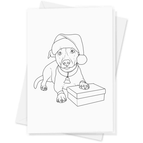 Azeeda Large (A4) 'Christmas Jack Russel' Blank Greeting Card (GC00053312)