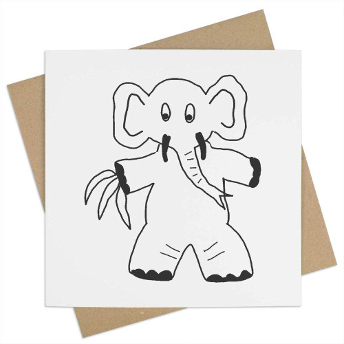 Azeeda 'Elephant with bananas ' Blank Greeting Card (GC00053361)