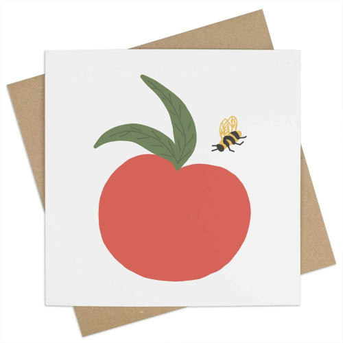 Azeeda 'Peach and a bee' Blank Greeting Card (GC00053545)
