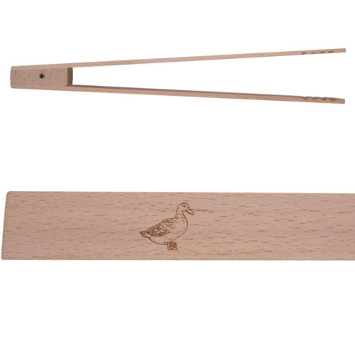 Azeeda 'Duck' Wooden Cooking/Toast Tongs (TN00015625)