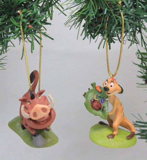 Disney's The Lion King 'Timon & Pumba' Holiday Ornament Set- (2) PVC Figure Ornaments Included - Limited Availability
