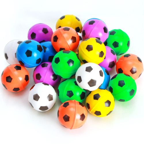 Pllieay 24Pcs 6 Color Soccer Bouncy Balls for Kids Party Favors, 27mm Rubber Sports Bounce Balls Bulk for Soccer Party Favors Goodie Bag Stuffers Classroom Prizes Birthdays Christmas Gift for Boys