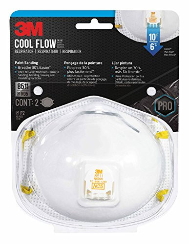 3M 8511PA1-2A-PS Valved Paint Sanding Respirator 2-Pack
