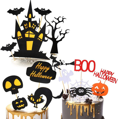 15Pcs Halloween Cake Toppers, Halloween Cake Decorations Set, Haunted House, Pumpkin, Ghost, Bat, Cat, Spider, Skull, Boo Sign Cupcake Toppers for Halloween Theme Birthday Party Supplies 15Pcs Halloween Cake Toppers, Halloween Cake Decorations Set, Haunted House, Pumpkin, Ghost, Bat, Cat, Spider, Skull, Boo Sign Cupcake Toppers for Halloween Theme Birthday Party Supplies