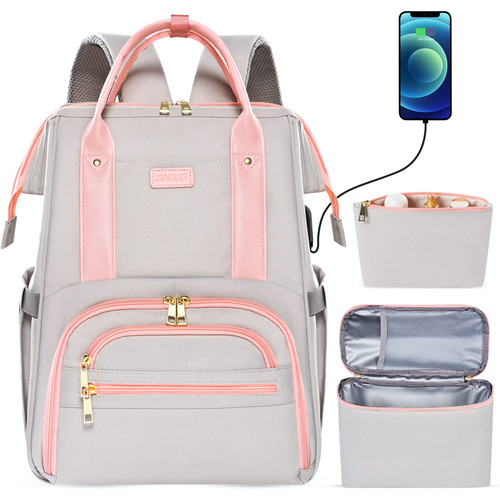 Kaome Lunch Backpack 15.6 Inch Laptop Backpack for Women with USB Port Nurse Gift Teacher Work Backpack Cooler Insulated Lunch Bag Waterproof Daypacks for Work Picnic Travel Anti-theft Kaome Lunch Backpack 15.6 Inch Laptop Backpack for Women with USB Port Nurse Gift Teacher Work Backpack Cooler Insulated Lunch Bag Waterproof Daypacks for Work Picnic Travel Anti-theft