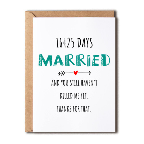 OystersPearl Funny 6Th Anniversary Card - 2190 Days Married Card - 6 Years Card Funny Wedding Anniversary Card - Funny Anniversary Card Husband Wife Couple. 5 x 7 inches