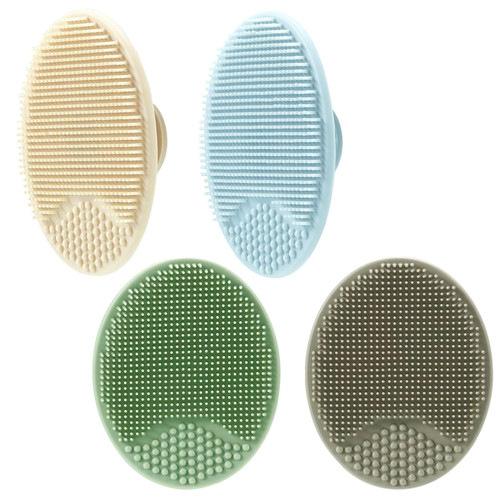 PandaEar Baby Cradle Cap Brush, Silicone Baby Bath Brush Massage Brush Set for Dry Skin, Cradle Cap, and Eczema, 4 Pack