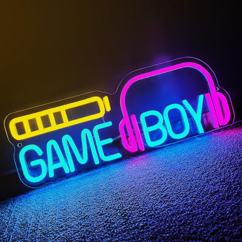 Tekstap Gamer Neon Sign, GAME BOY LED Neon Sign Wall Decor, 17x6 Inches Gaming Neon Sign for Bedroom, USB Powered Game Room Neon Sign, Game Neon Sign for Boys Room Decor, Cool Gamer Gift for Teens Boys Kids