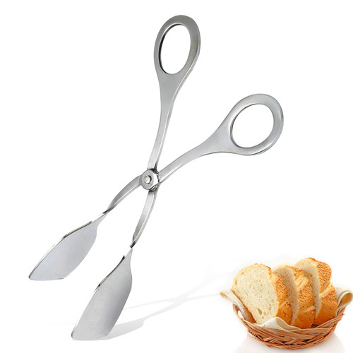 2Pcs Tongs for Serving Food, Stainless Steel Appetizer Tongs Serving Tongs Buffet Party Catering Salad Tongs Cake Tongs Bread Tongs Ice Tongs(Silver)