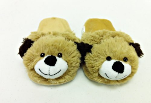 SMALL PUPPY BROWN DOG ANIMAL SLIPPERS PET CUSHION ANIMAL PILLOW "PLUSH & PLUSH" BRAND