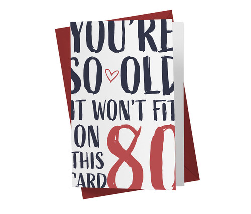 Karto 80th Birthday Card for Him Her - 80th Anniversary Card For Dad Mom - 80 Years Old Birthday Card For Brother Sister Friend - Happy 80th Birthday Card for Men Women You Are So Old