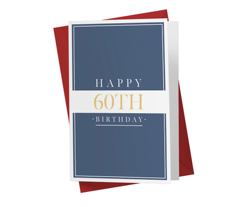 Karto 60th Birthday Card for Him Her - 60th Anniversary Card - 60 Years Old Birthday Card For Brother Sister Friend - Happy 60th Birthday Card for Men Women Navy