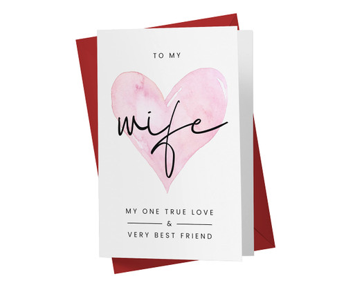 Karto Sweet Birthday Card For Wife, Large 5.5 x 8.5 Birthday Card For Wife From Husband, Birthday Cards For Wife, Happy Birthday Wife Card - Wife One True Love