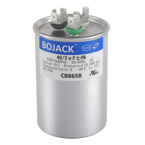 BOJACK 40+3 uf 450V AC CBB65 Motor and Fan Starting Round Capacitor 40+3 MFD 10000AFC